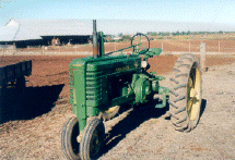 John Deere historic tractor at Bishop's Pumpkin Farm in Wheatland, California