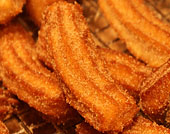Delicious churros and chimichangas at Pigadeli Square, Bishops Pumpkin Farm, Wheatland, California