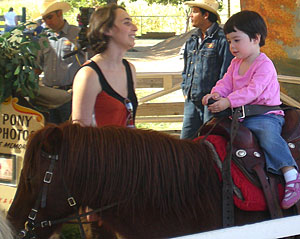 Great photo opportunities on the pony ride at Bishops Pumpkin Farm, Wheatland, California